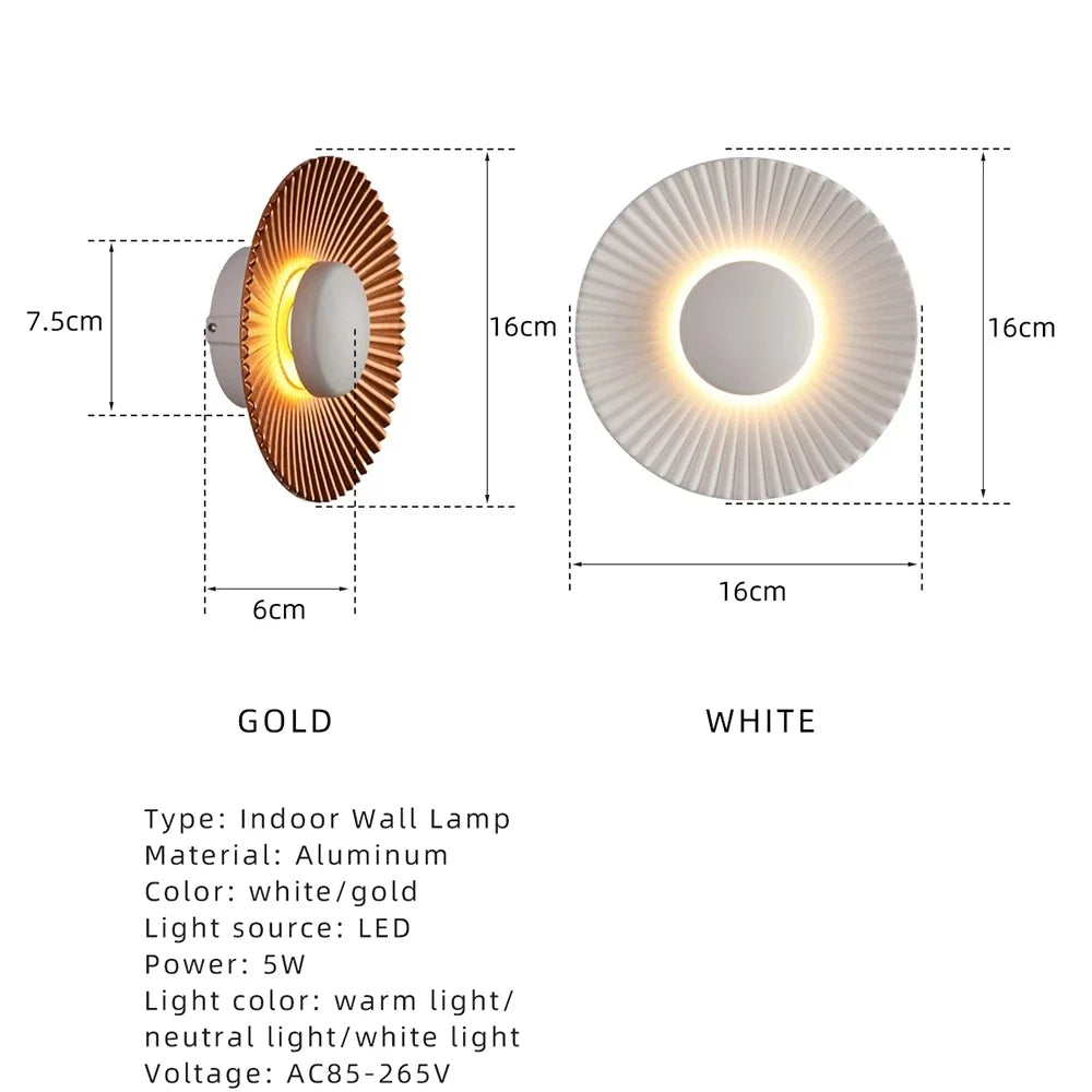 applique murale led moderne en forme de disque pour décoration intérieure