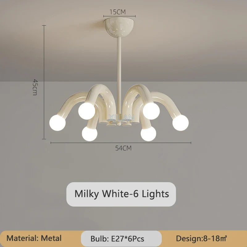 lustre romantique en métal avec conduite d'eau led pour intérieur