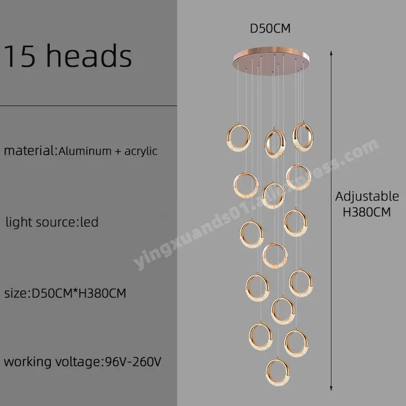 lustre à led design moderne pour éclairage suspendu élégant