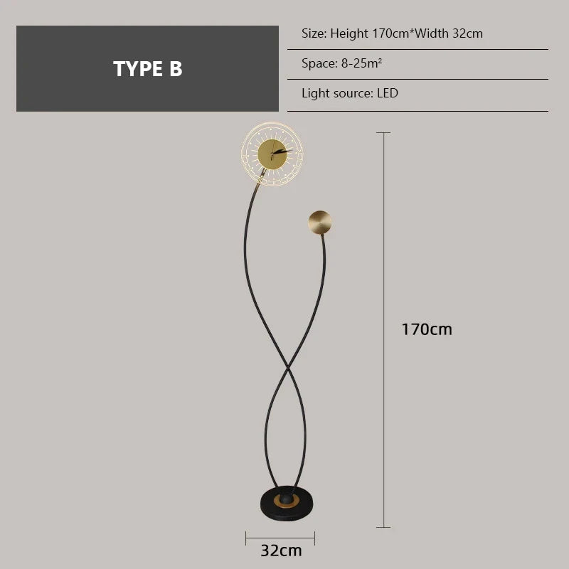 Lampadaires nordiques avec horloge LED