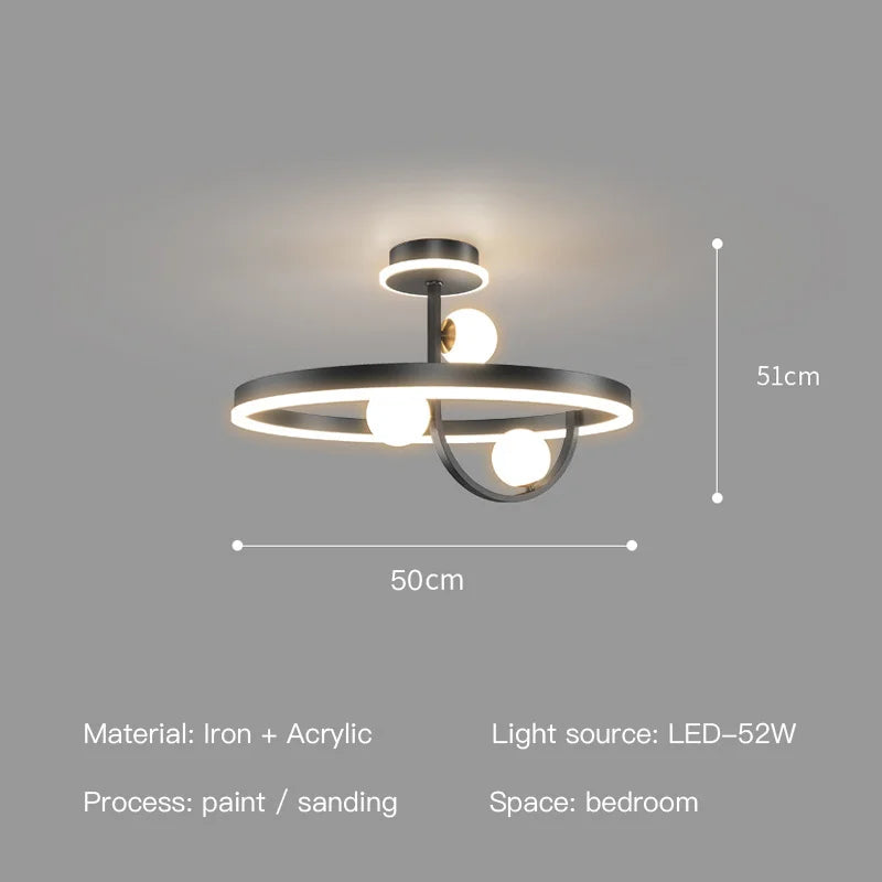 plafonnier led moderne en fer design nordique décoratif pour intérieur