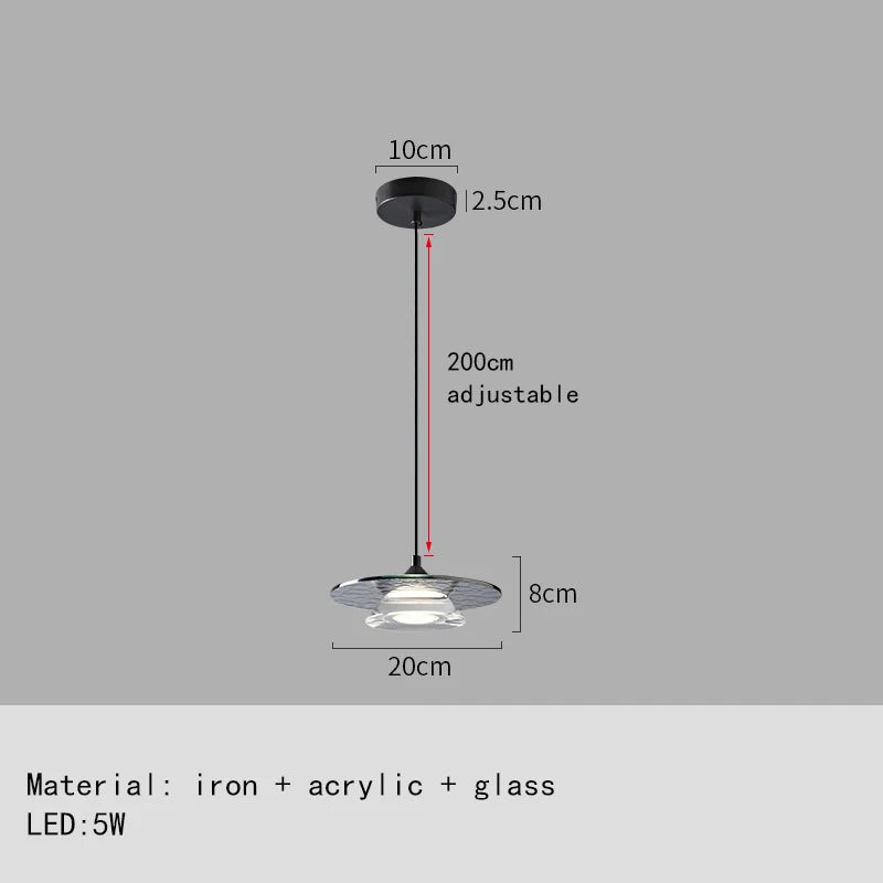 suspension led design moderne en verre et cuivre avec cordon réglable