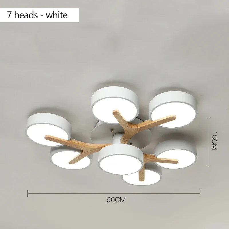 lustre moderne en bois pour décoration intérieure nordique lumineux