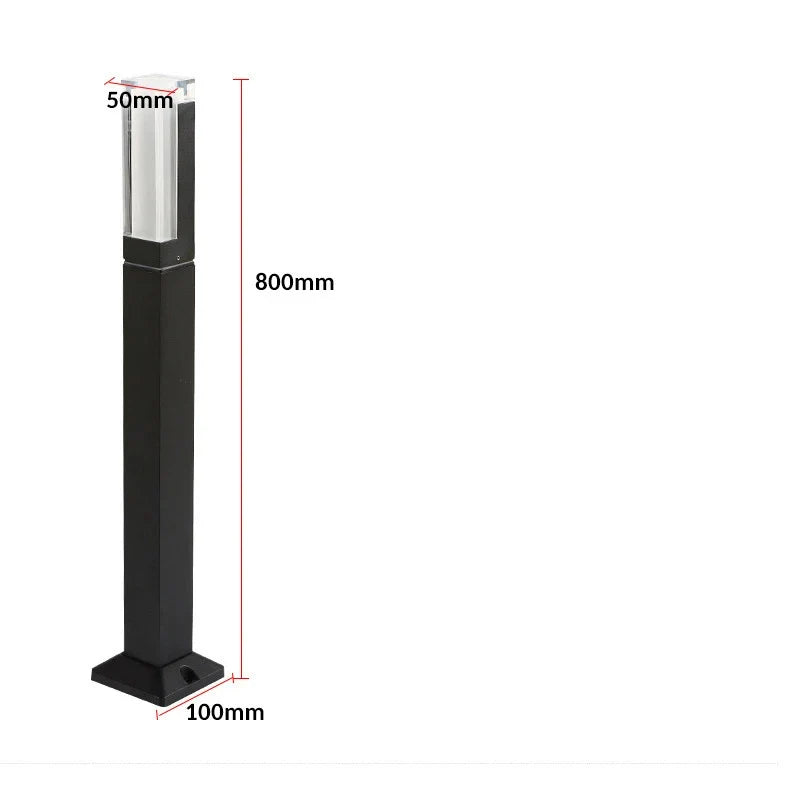 Lampe de pelouse avancée extérieure étanche IP65 LED pilier en aluminium chemin de jardin carré paysage pelouse lumières pilier lampe décor Villa