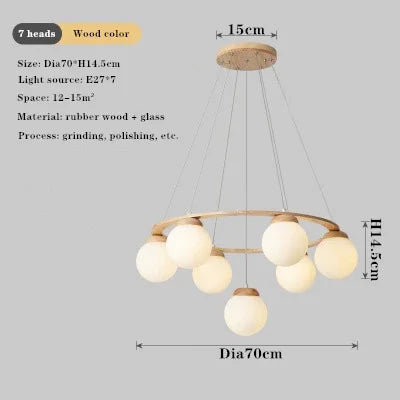 lustre à led design multi têtes en verre pour intérieur moderne