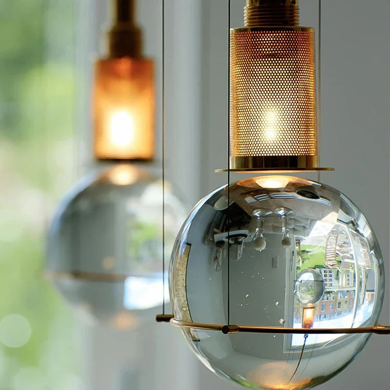 suspension boule de cristal style nordique moderne pour décoration intérieure