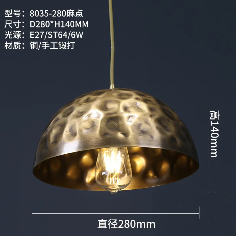 lustre décoratif chinois en cuivre pour ambiance zen