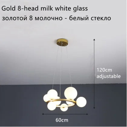 lustre moderne en verre design pour décoration intérieure élégante
