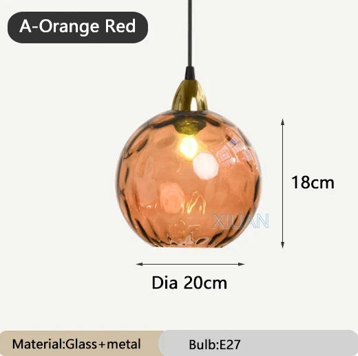 lustre en verre coloré lumineux pour restaurant