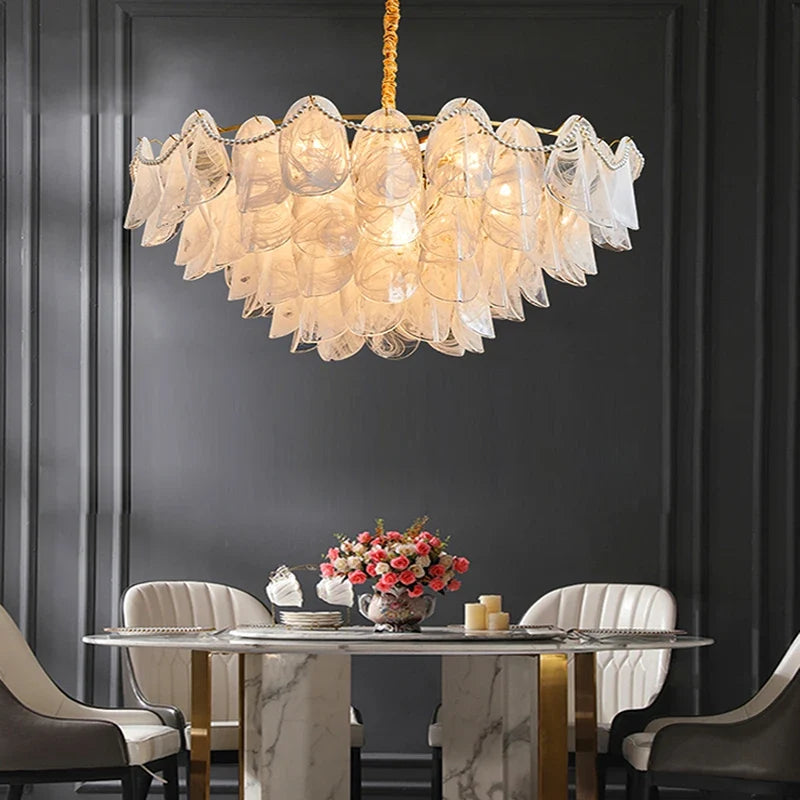 lustre suspendu en verre design nuage créatif moderne
