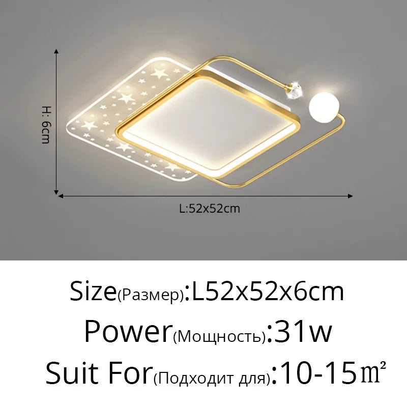 plafonnier led doré style nordique créatif pour toute la maison