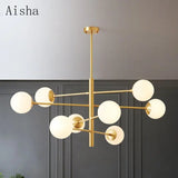 lustre nordique en verre et cuivre design moderne