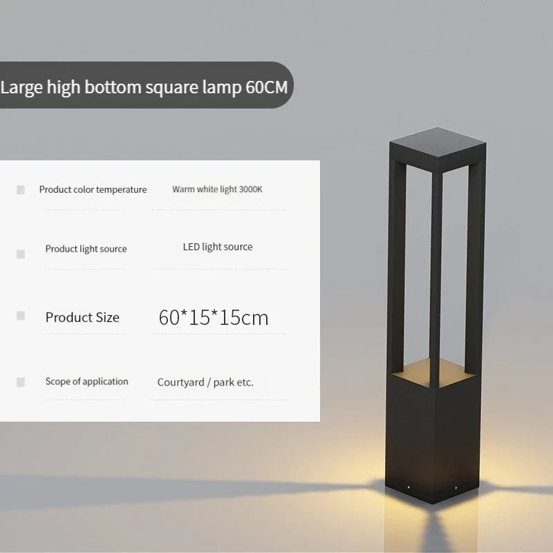 lampe de jardin moderne étanche en aluminium pour extérieur