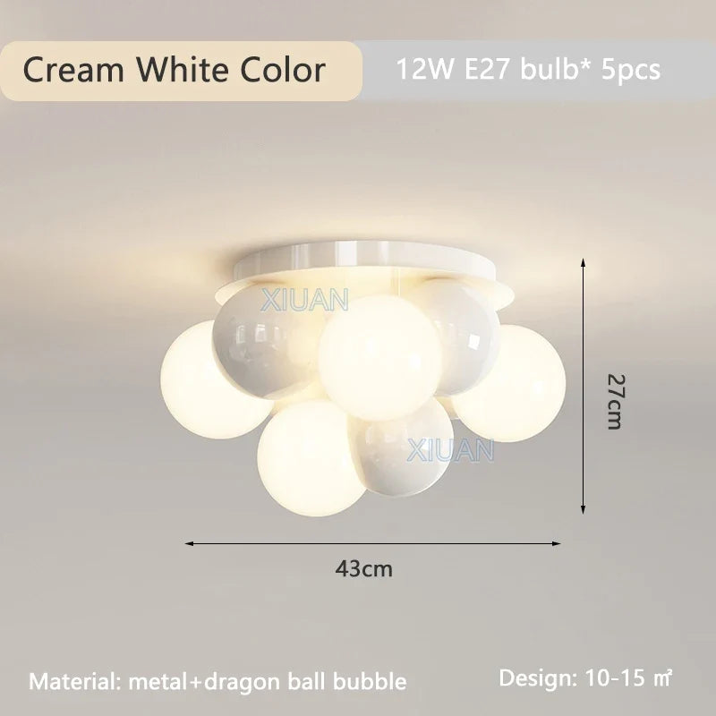lustre nordique bulle ronde led pour chambre d'enfant