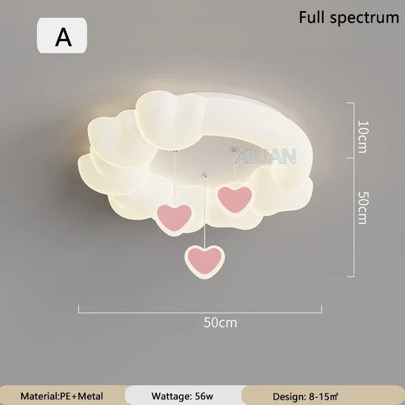 lustre suspendu en forme d'étoile lune et nuage pour enfants