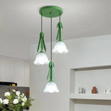 lustre suspendu à led en verre blanc laiteux à 3 têtes
