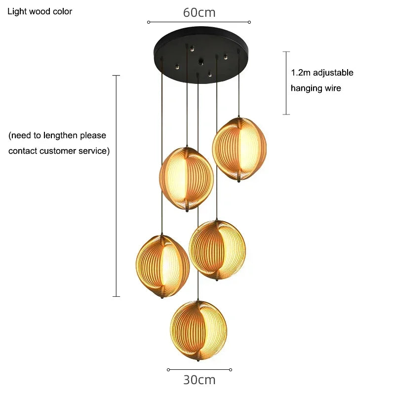 suspension en bois wabi sabi pour décoration intérieure moderne