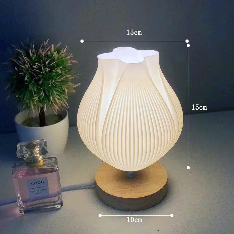 Lampe à poser Abat-jour imprimé en 3D de Style crème française