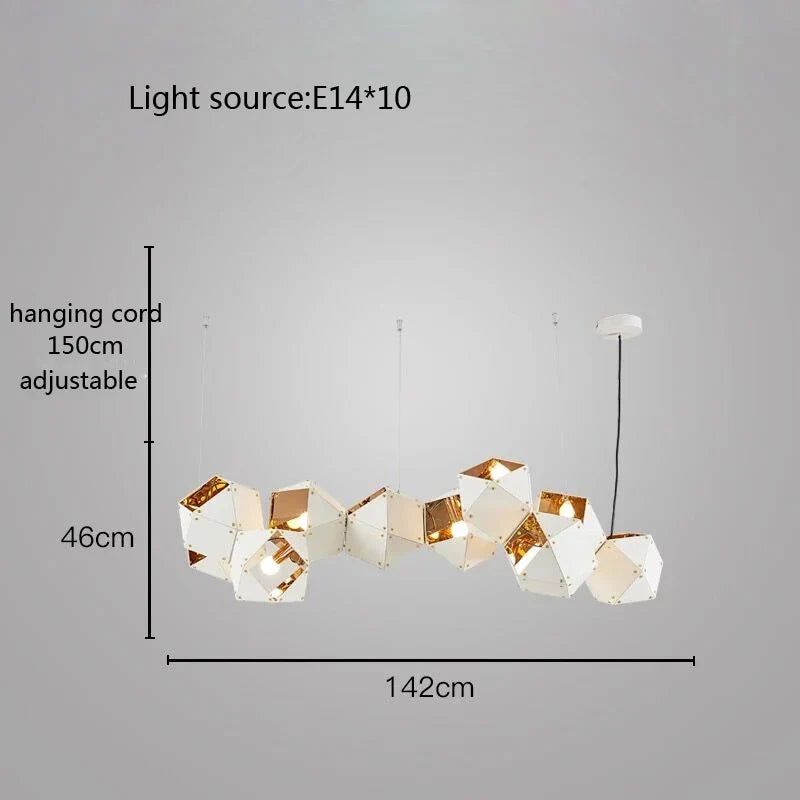 suspension led cube art déco style assorti 	 saison