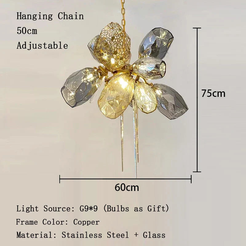 Lustre en verre post-modernes led de luxe