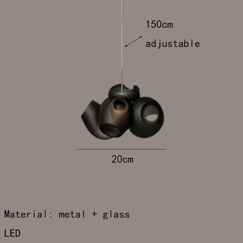 suspension créative en verre pour décoration moderne et élégante