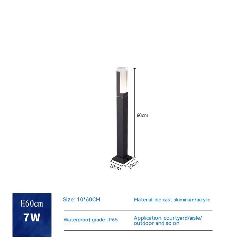 Extérieur étanche IP65 10 W LED nouvelle colonne en aluminium chemin de jardin carré paysage AC85-265 colonne lumineuse