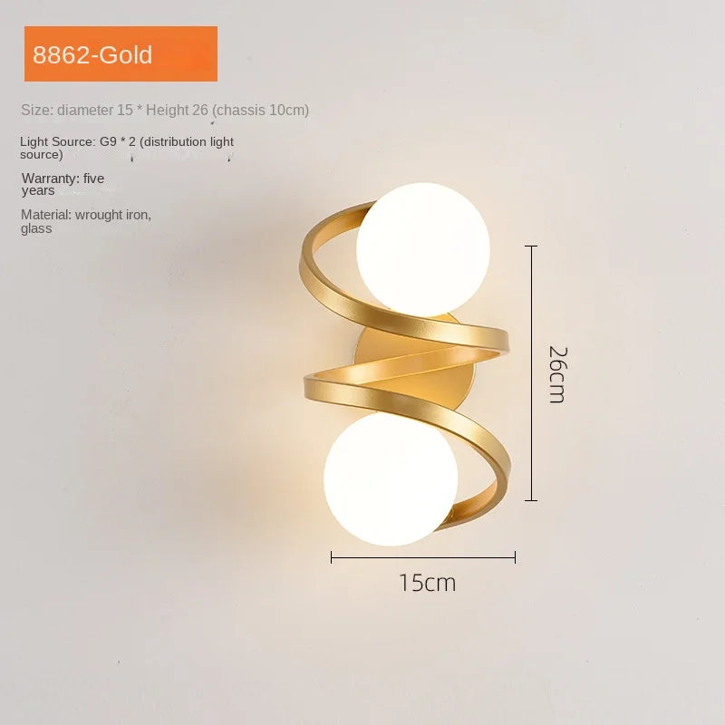 Applique murale led verre moderne intérieur loft miroir façade