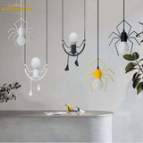 Suspension nordique petit homme araignée lampe suspendue fer balançoire lampes rétro Loft éclairage LED luminaire pour chambre d'enfants café Bar