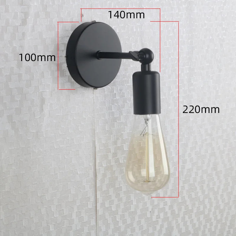 applique murale vintage en fer noir à led rétro
