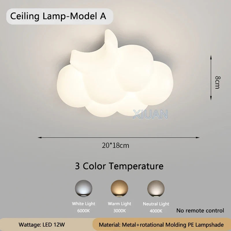 applique murale moderne en forme de nuage blanc pour intérieur
