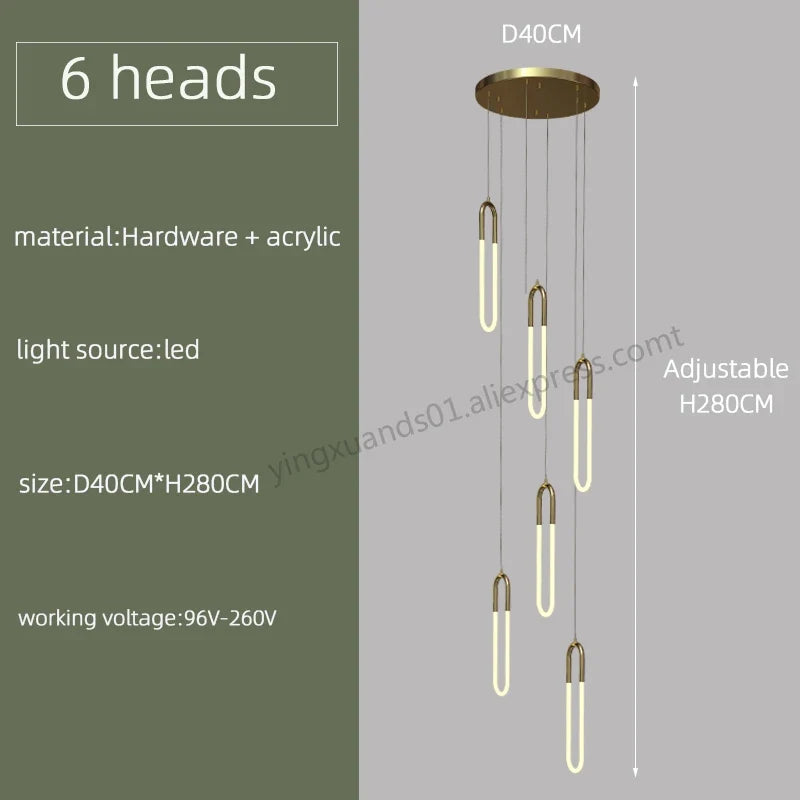 suspension moderne design nordique éclairage led loft élégant