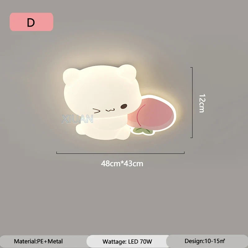 plafonnier led ours cartoon motif fruits pour enfants