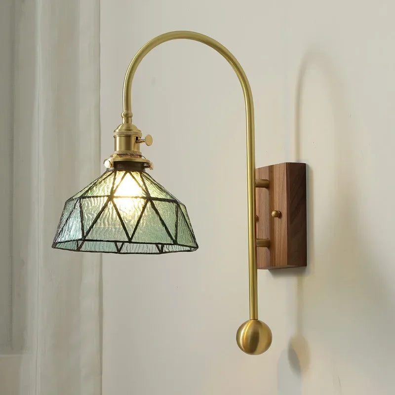 Retro Bedroom Wall Lamp, Glass Living Room Hallway, Staircase Headboard, Dining Room, LED Wall Lamp, Minimalist Design