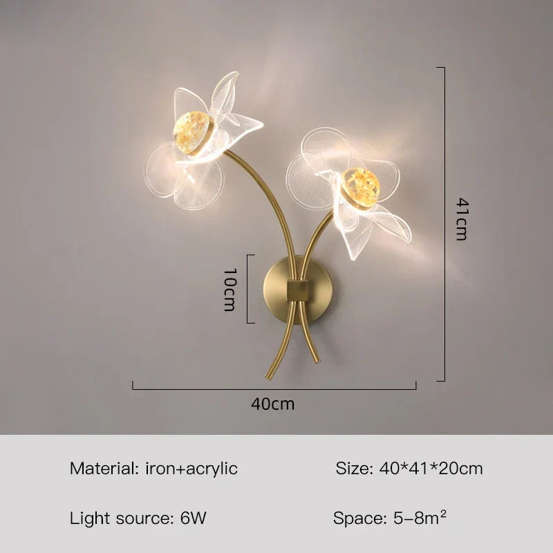 applique murale fleur pour éclairage doux et décoratif