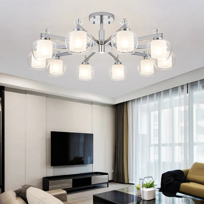 lustre design style fer forgé moderne chromé