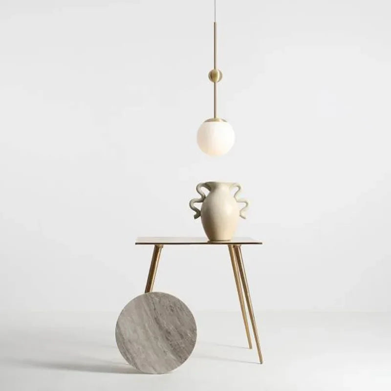 lustre en verre doré design créatif trois têtes éclairage moderne