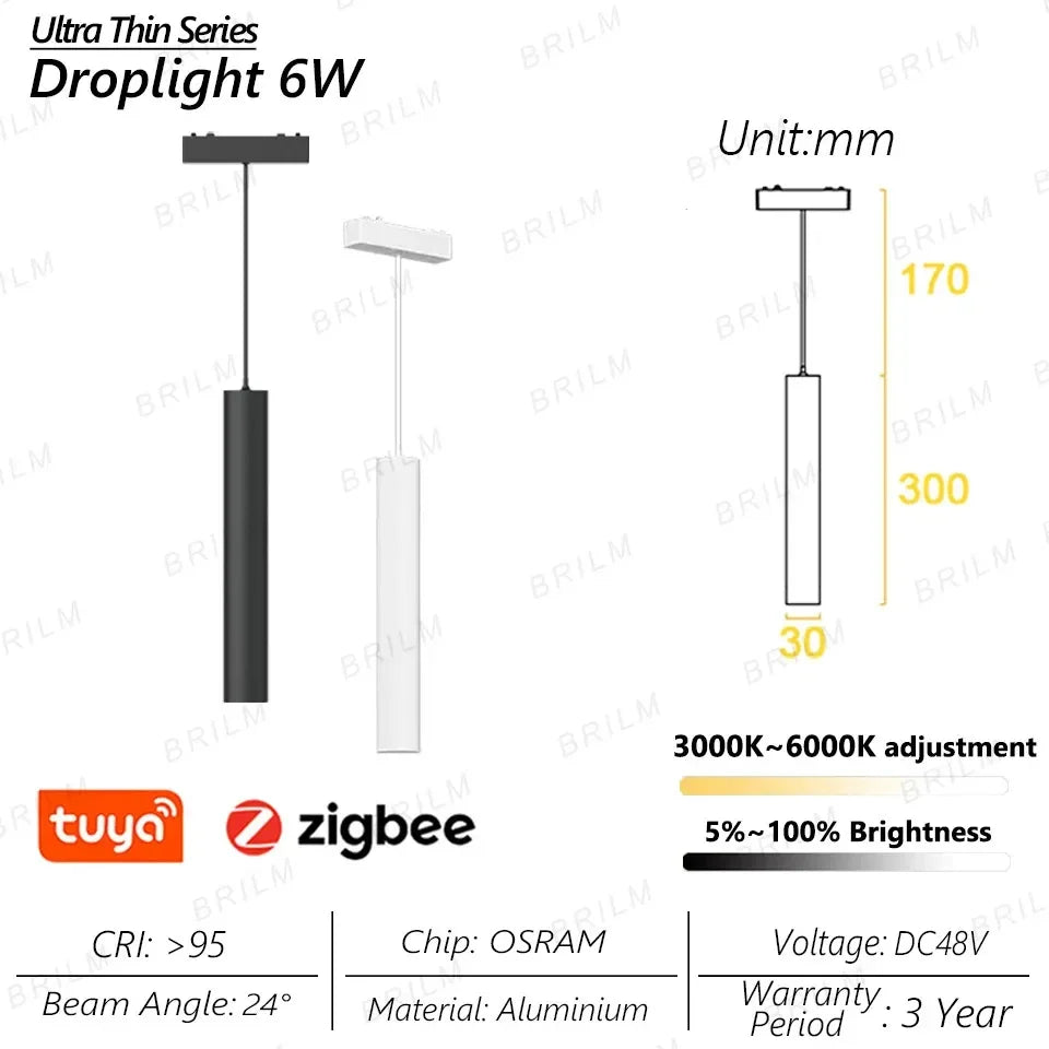 spot lumineux intelligent magnétique tuya zigbee à intensité variable