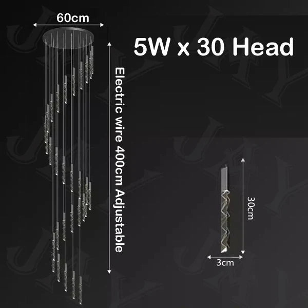lustre en cristal de luxe à led pour un éclairage élégant