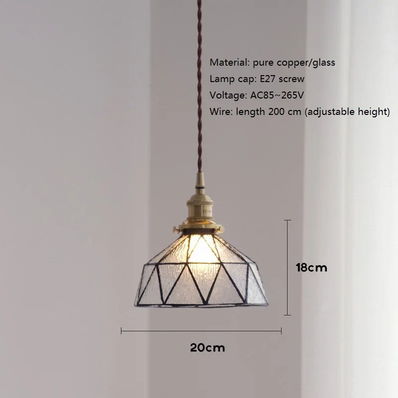 suspension design nordique vintage en laiton et verre