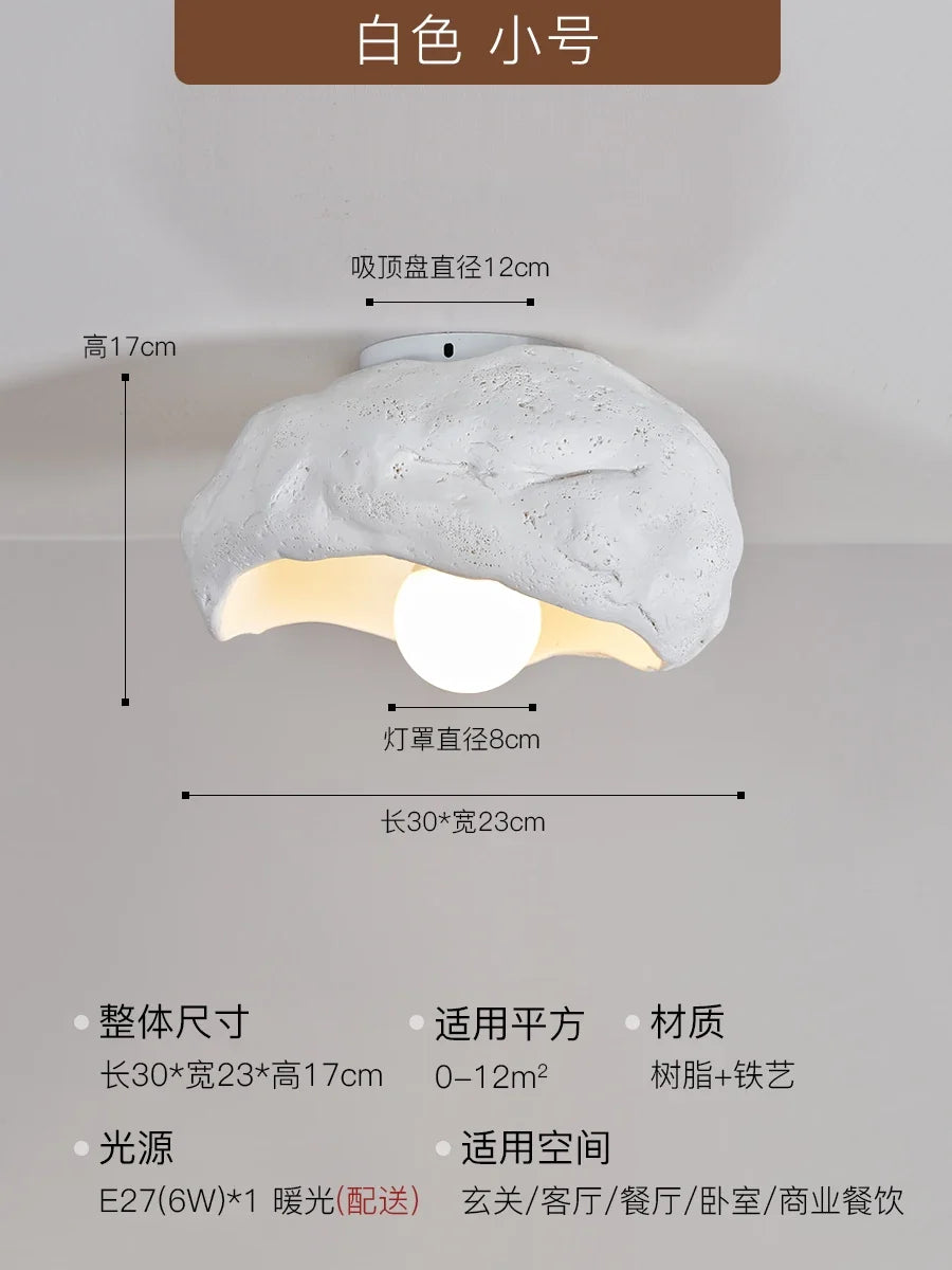 plafonnier led silencieux en résine style japonais wabi-sabi pour décoration