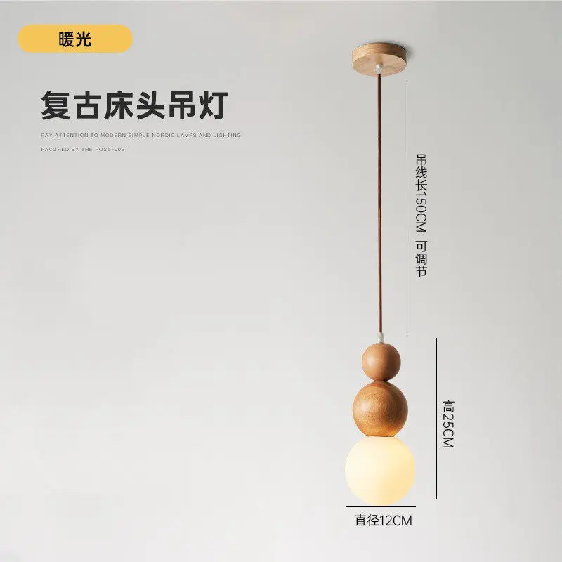suspension en bois massif japonais style wabi sabi pour intérieur