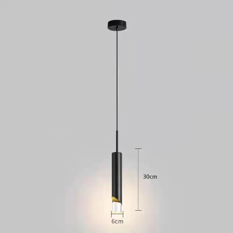 Lampe pendante de chevet de chambre à coucher post-moderne LED E27 ampoule noir cuivre salon table suspendue luminaires suspendus