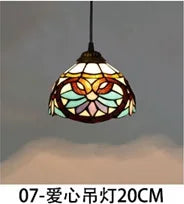 lustre en verre style tiffany rétro pour intérieur méditerranéen