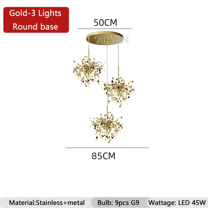 Nordic Luxury Stainless Steel Pendant Lamp Silver Chrome Dining Table Hanging Light Living Room Bar Clothes Shop Decor Lustre