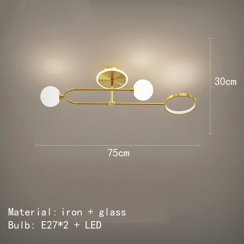 lustre led moderne en verre pour