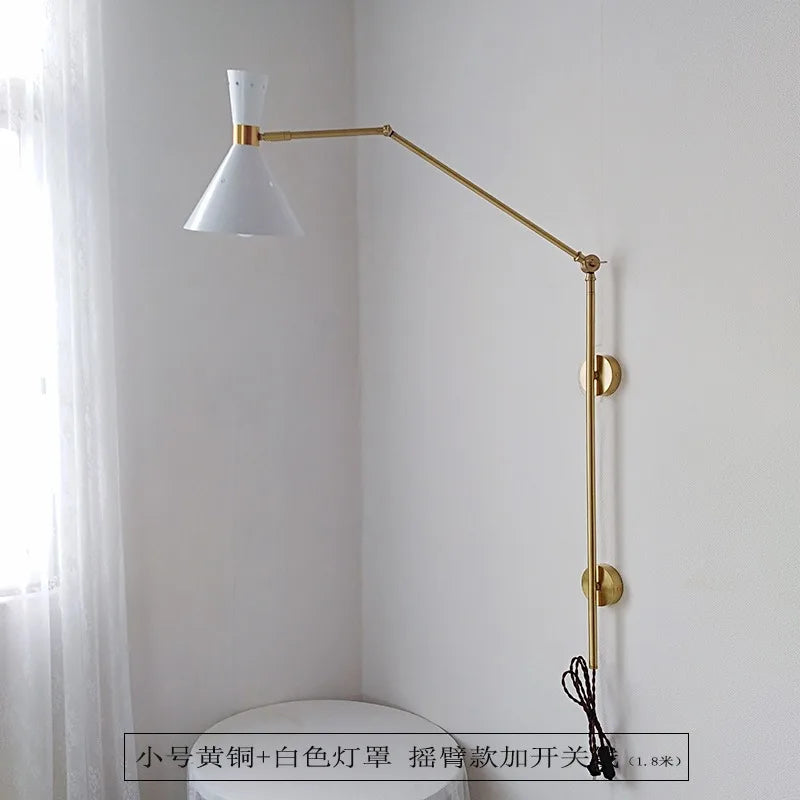 applique murale de luxe pivotante en laiton design industriel lumineux
