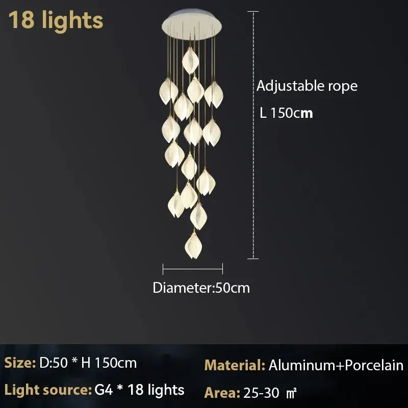 suspension magnolia pour décoration intérieure et éclairage élégant