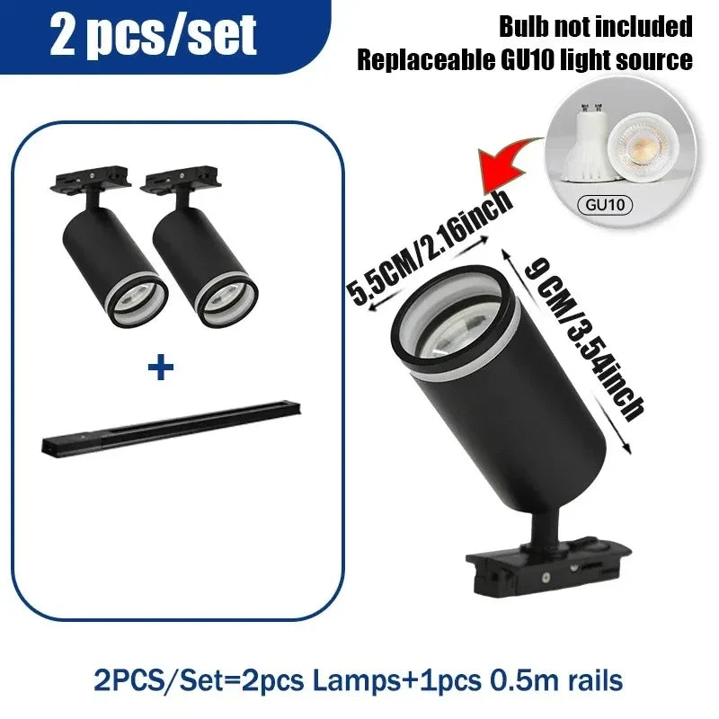 spot led sur rail pour éclairage de magasin et cuisine