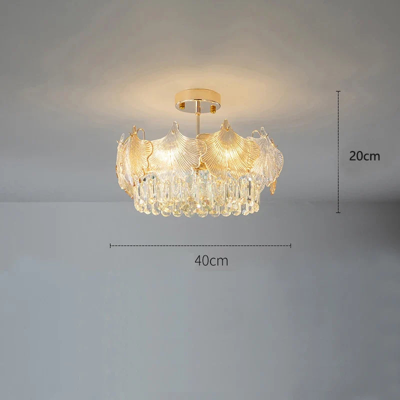 lustre en verre cristal design moderne pour intérieur élégant