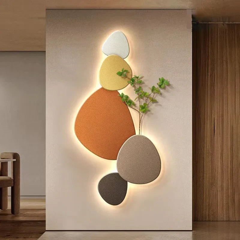 applique murale moderne décorative avec motif plante verte
